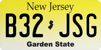 NJ license plate B32JSG