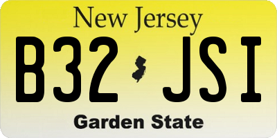 NJ license plate B32JSI