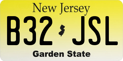 NJ license plate B32JSL