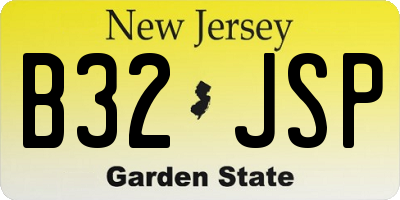 NJ license plate B32JSP