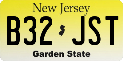 NJ license plate B32JST
