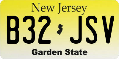 NJ license plate B32JSV