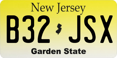 NJ license plate B32JSX