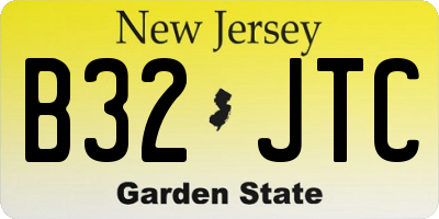 NJ license plate B32JTC