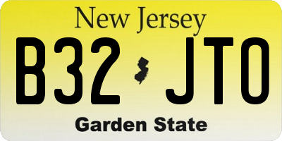 NJ license plate B32JTO