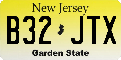 NJ license plate B32JTX