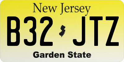 NJ license plate B32JTZ