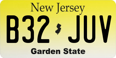NJ license plate B32JUV