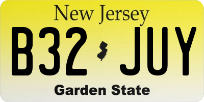 NJ license plate B32JUY