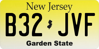 NJ license plate B32JVF