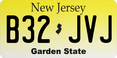 NJ license plate B32JVJ