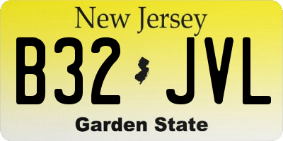 NJ license plate B32JVL