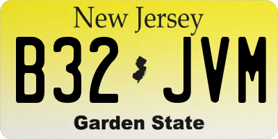 NJ license plate B32JVM