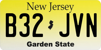 NJ license plate B32JVN