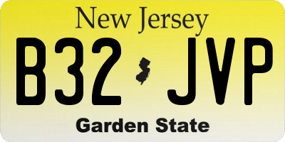 NJ license plate B32JVP
