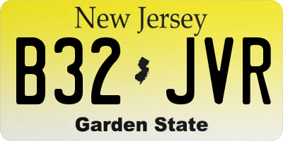 NJ license plate B32JVR