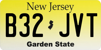 NJ license plate B32JVT