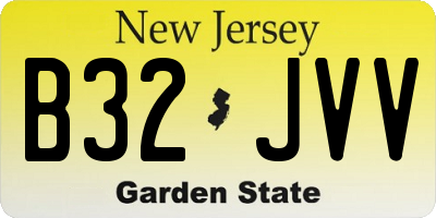 NJ license plate B32JVV