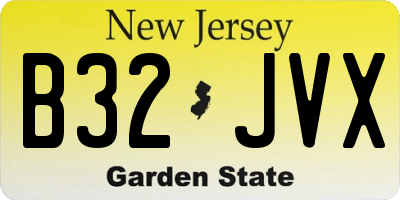 NJ license plate B32JVX