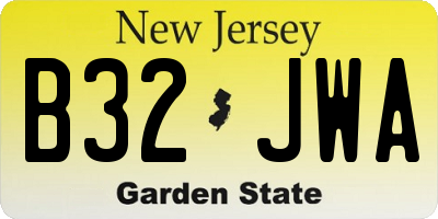 NJ license plate B32JWA