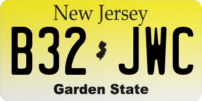 NJ license plate B32JWC