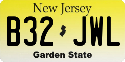 NJ license plate B32JWL