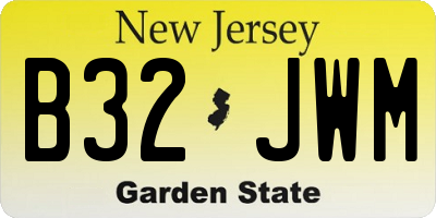 NJ license plate B32JWM
