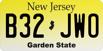 NJ license plate B32JWO