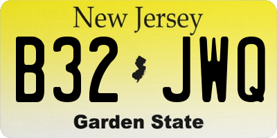 NJ license plate B32JWQ