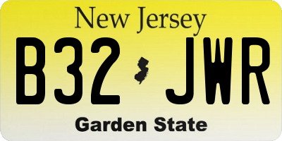 NJ license plate B32JWR