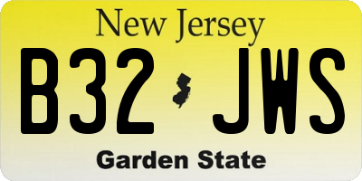 NJ license plate B32JWS