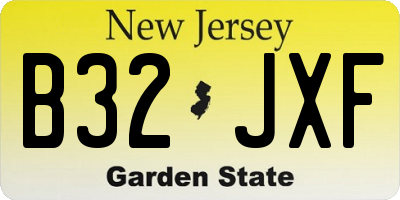 NJ license plate B32JXF