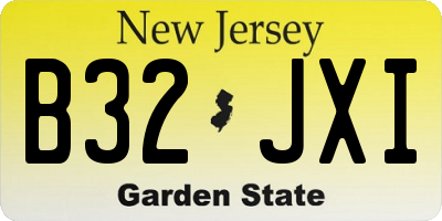 NJ license plate B32JXI