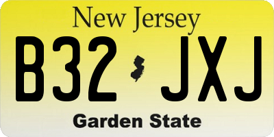 NJ license plate B32JXJ