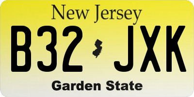 NJ license plate B32JXK