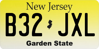 NJ license plate B32JXL