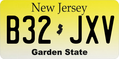 NJ license plate B32JXV