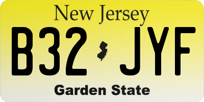 NJ license plate B32JYF