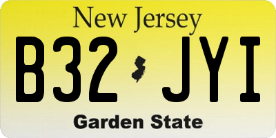 NJ license plate B32JYI