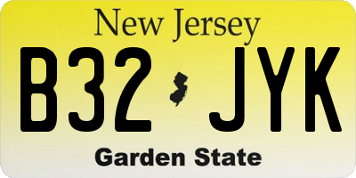 NJ license plate B32JYK