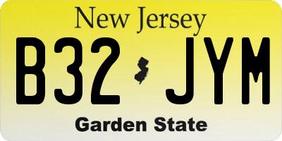 NJ license plate B32JYM