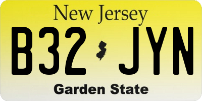 NJ license plate B32JYN