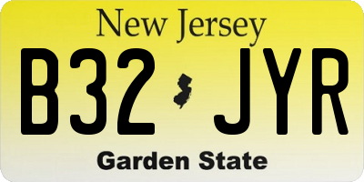NJ license plate B32JYR