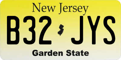 NJ license plate B32JYS