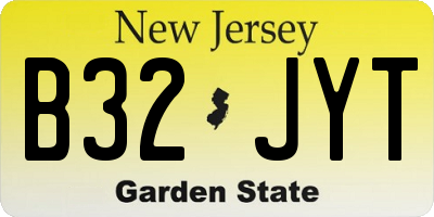NJ license plate B32JYT