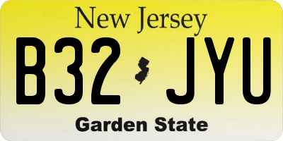 NJ license plate B32JYU
