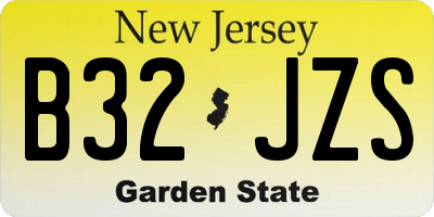 NJ license plate B32JZS