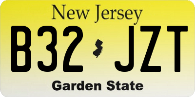 NJ license plate B32JZT
