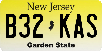 NJ license plate B32KAS