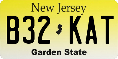 NJ license plate B32KAT
